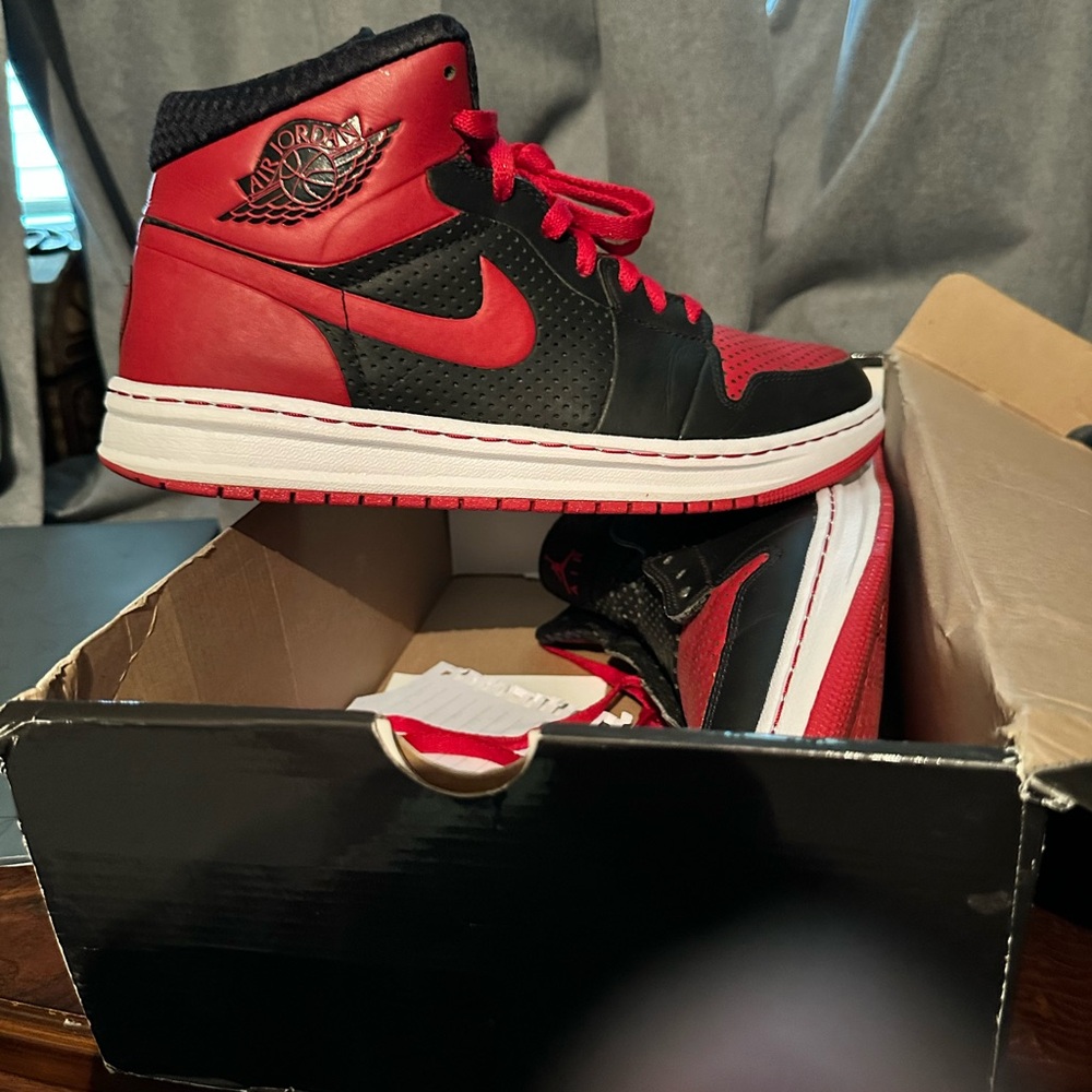 Jordan Red and Black Sneakers